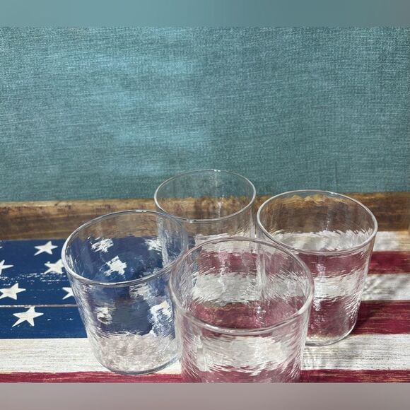 NEW Asoke Living Aravalli Clear Tumblers NIB Set of 4 Handmade Glass M - Picture 2 of 8